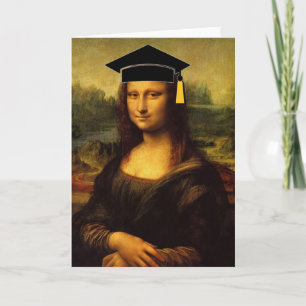 Mona Lisa in Graduation Cap and Tassel Card