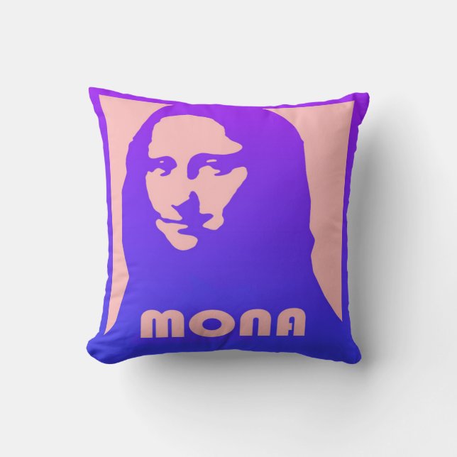 Mona Lisa In Pop Art Design and style Throw Pillow (Front)