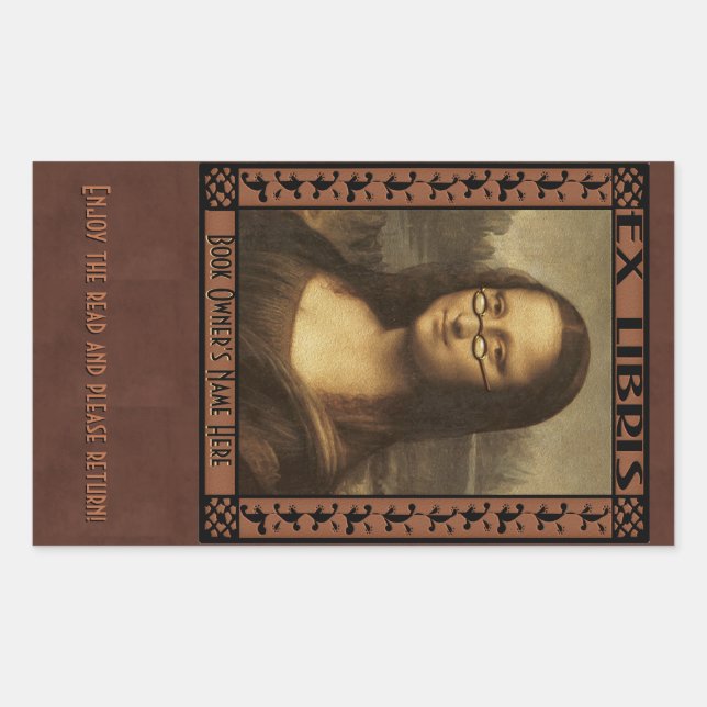 Mona Lisa in Reading Glasses (Personalized) Sticker (Front)
