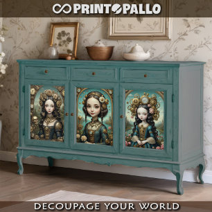 Mona Lisa in steampunk doll version Wrapping Paper Sheet