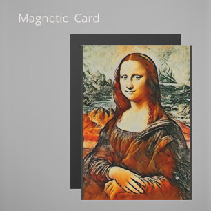 Mona Lisa in warm colours magnetic card