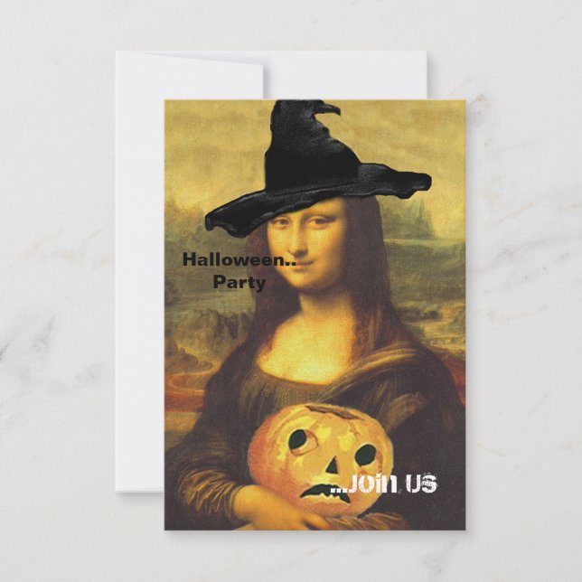 Mona Lisa ~ In Witch Costume Party Invitations (Front)