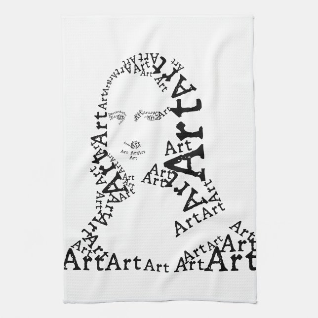 Mona Lisa In Words Kitchen Towel (Vertical)
