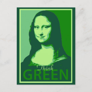 Mona Lisa is Green Postcard