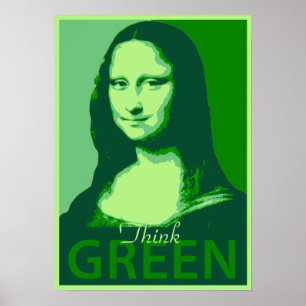 Mona Lisa is Green Poster