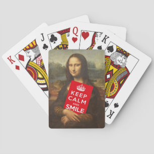 Mona Lisa Keep Calm And Smile Playing Cards