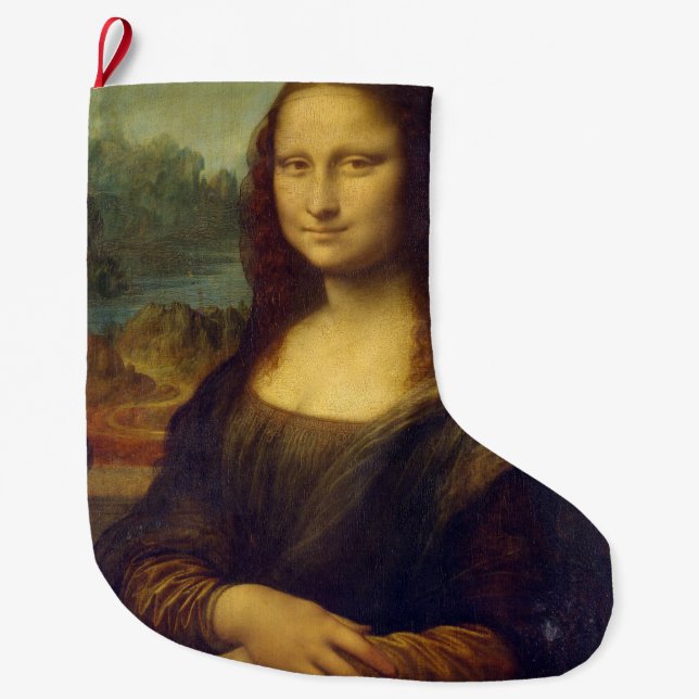 Mona Lisa Large Christmas Stocking (Front)