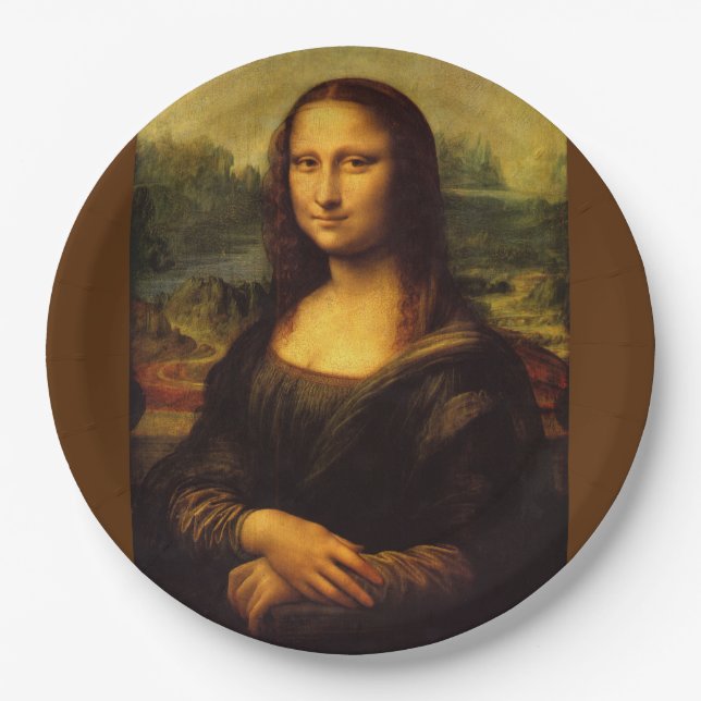 Mona Lisa ... Leonardo da Vinci ~ 1503-1517 Paper Plate (Front)