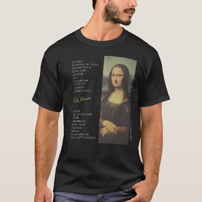 Mona Lisa  Leonardo Da Vinci  T-Shirt (Front)