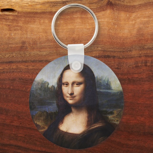 Mona Lisa & Leonardo da Vinci / vintage Italy Keychain (Front)