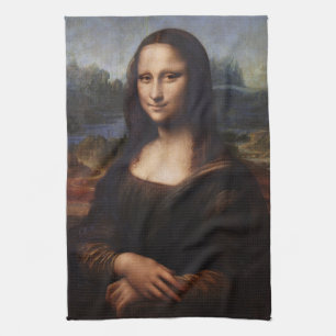 Mona Lisa & Leonardo da Vinci /vintage Italy Kitchen Towel