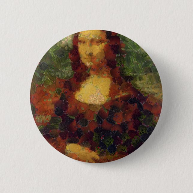 Mona Lisa Lettuce Fine Art Vegan Parody 2 Inch Round Button (Front)