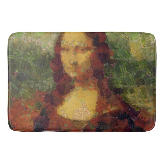 Mona Lisa Lettuce Fine Art Vegan Spoof  Bath Mat (Front)