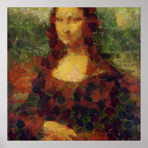 Mona Lisa Lettuce Fine Art Vegan Spoof  Poster