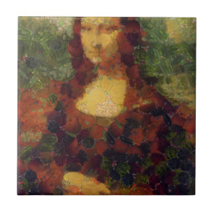 Mona Lisa Lettuce Fine Art Vegan Spoof Tile