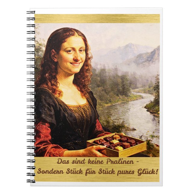Mona Lisa loves chocolates Notebook (Front)