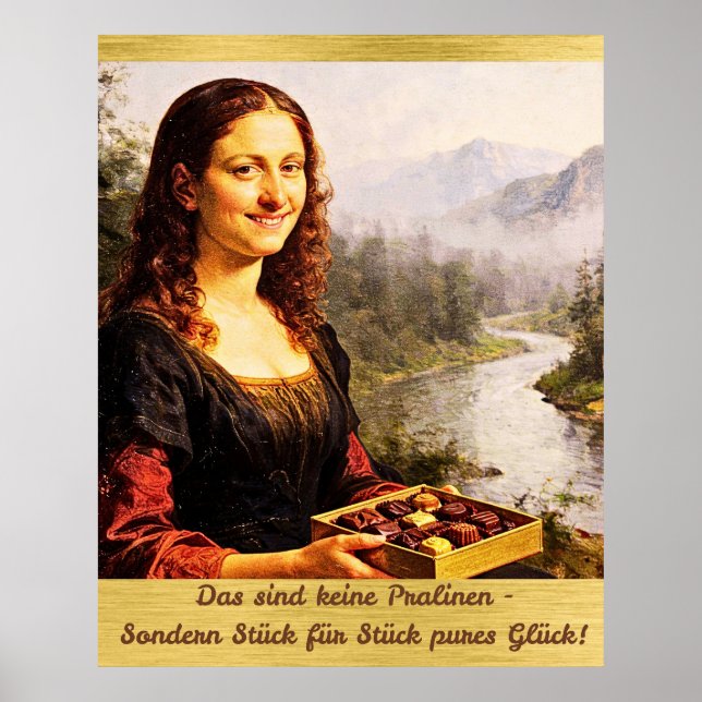 Mona Lisa loves chocolates Poster (Front)