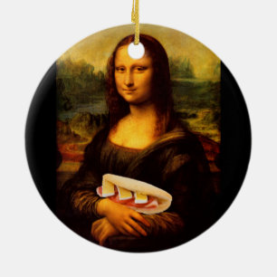 Mona Lisa Loves Paninis Ceramic Ornament