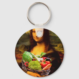 Mona Lisa Loves Vegetables Keychain