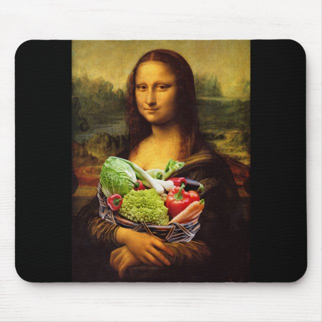 Mona Lisa Loves Vegetables Mouse Pad (Front)