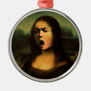 Mona Lisa Medusa Caravaggio Metal Ornament