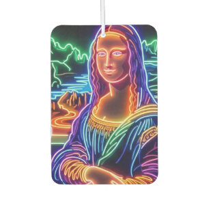 Mona Lisa Neon Light Portrait Design Air Freshener