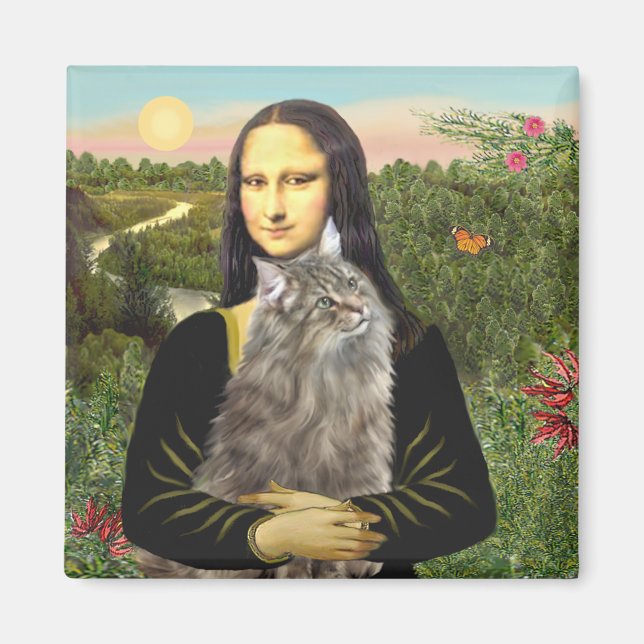 Mona Lisa - Norweigan Forest Cat Magnet (Front)