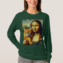 Mona Lisa painting La Gioconda with Cat
