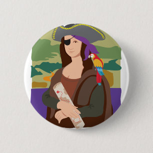 Mona Lisa Pirate 2 Inch Round Button
