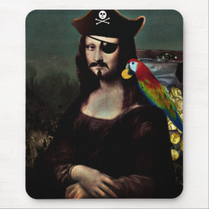 Mona Lisa Pirate with Moustache Mouse Pad