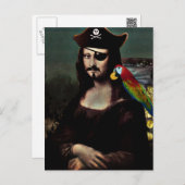Mona Lisa Pirate with Moustache Postcard (Front/Back)