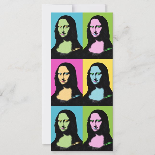 Mona Lisa - pop Art Style Flat Card (Front)