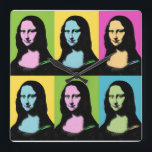 Mona Lisa - Pop Art Style  Square Wall Clock<br><div class="desc">Mona Lisa is stylised in Pop Art and Her famous smile is also colorized. For Pop Art lovers. With respect to Leonardo Da Vinci painting,  this is Art Revisited !</div>