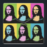 Mona Lisa - Pop Art Style  Square Wall Clock<br><div class="desc">Mona Lisa is stylised in Pop Art and Her famous smile is also colorized. For Pop Art lovers. With respect to Leonardo Da Vinci painting,  this is Art Revisited !</div>