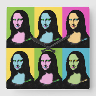 Mona Lisa - Pop Art Style  Square Wall Clock