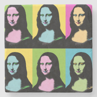 Mona Lisa - Pop Art Style Stone Coaster