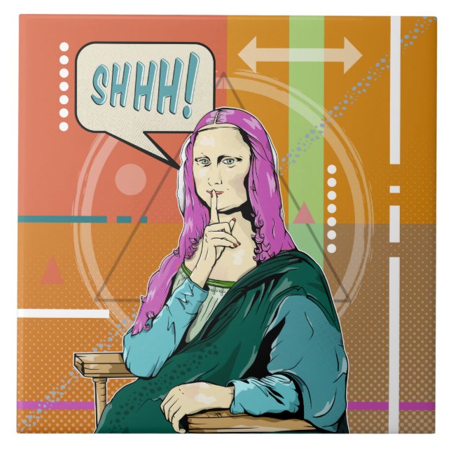 Mona Lisa pop art Tile (Front)