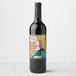Mona Lisa pop art Wine Label