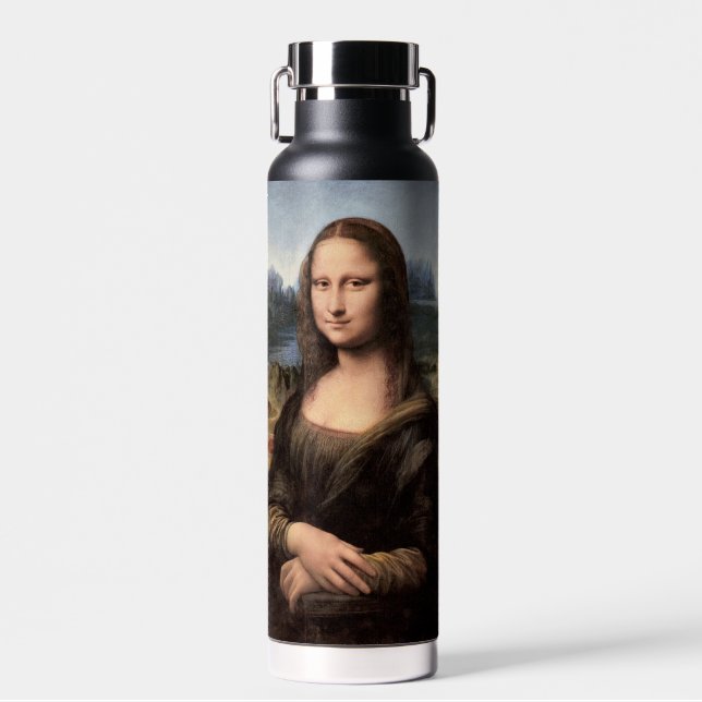 Mona Lisa Portrait / Painting Water Bottle (Front)