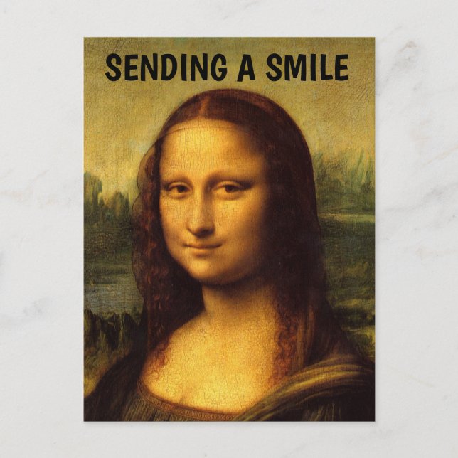 MONA LISA POSTCARD SENDING A SMILE (Front)