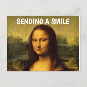 MONA LISA POSTCARD SENDING A SMILE