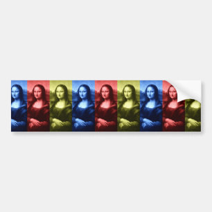 Mona Lisa Primary Colours Bumper Sticker