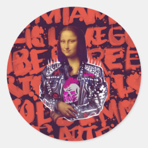 Mona Lisa Punk Art Classic Round Sticker