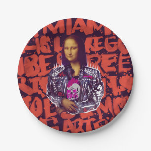 Mona Lisa Punk Art Paper Plate