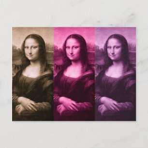 Mona Lisa Purple Pink Chocolate Postcard