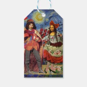 Mona Lisa Romantic Funny Colourful Artwork Gift Tags