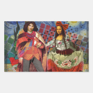 Mona Lisa Romantic Funny Colourful Artwork Sticker