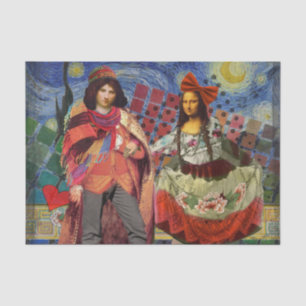 Mona Lisa Romantic Funny Colourful Artwork Tissue Paper