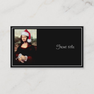 Mona Lisa Santa Hat Christmas Business Card