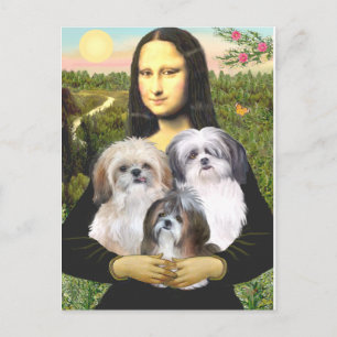 Mona Lisa - Shih Tzus (three) Postcard
